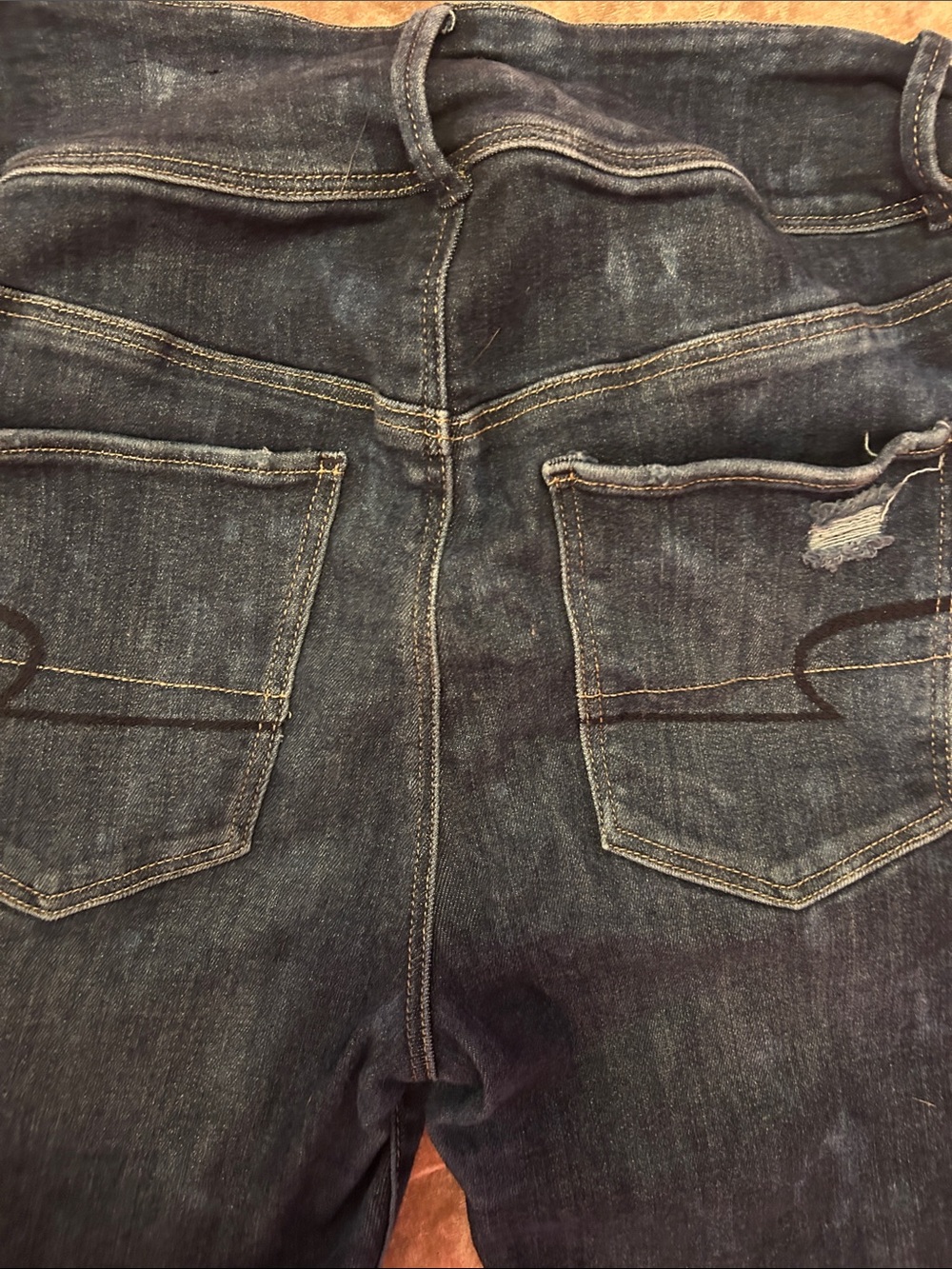Dark Blue Women’s American Eagle super high rise jegging classic Back Pocket